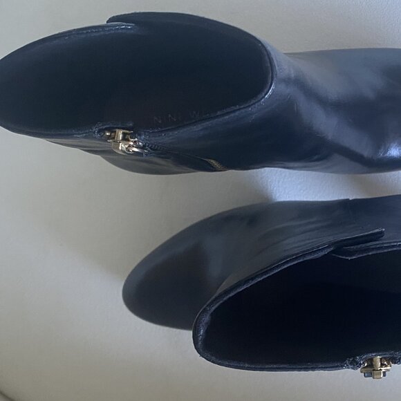 Black Leather Ankle Boots NINE WEST - Picture 15 of 16